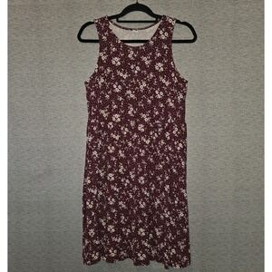 Old Navy Floral Tank Dress Womens Size Medium Plum Purple White Stretch Sundress